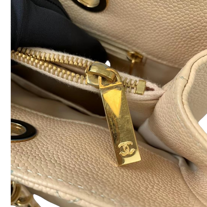 Chanel Beige Caviar GST shopping tote bag GHW Leather ref.201939