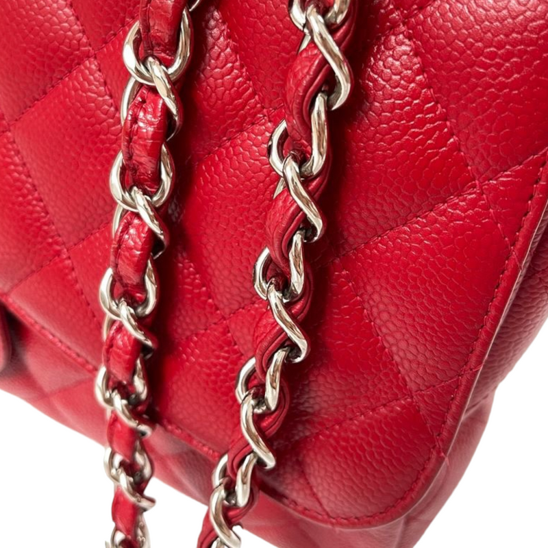 Single Flap Jumbo Caviar Red SHW