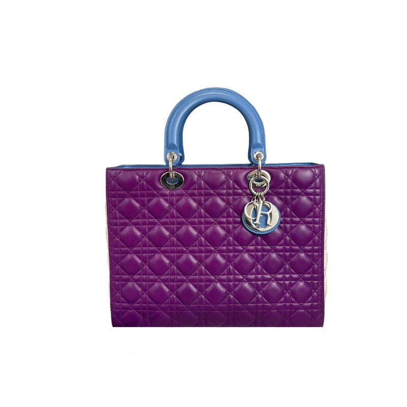 Lady Dior Large Lambskin Tri Colour SHW