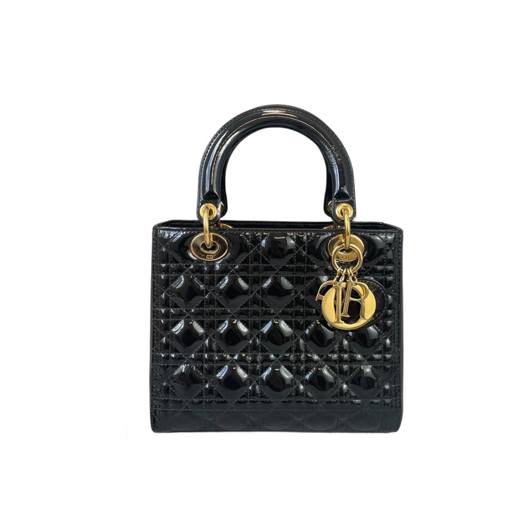 Medium Lady Dior Patent Black GHW