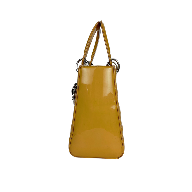 Lady Dior Medium Patent Leather Orange SHW