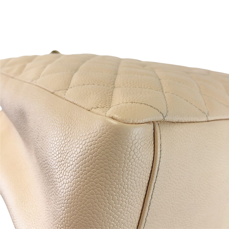 GST Grand Shopping Tote Beige Caviar GHW