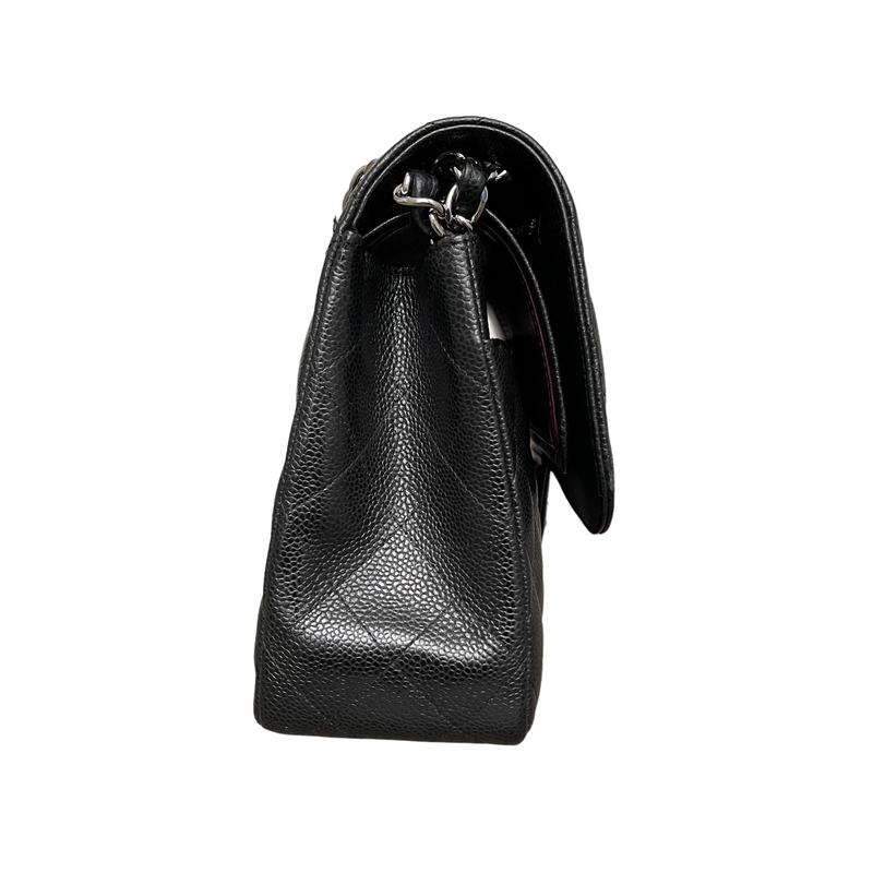 Jumbo Classic Double Flap Caviar Black SHW