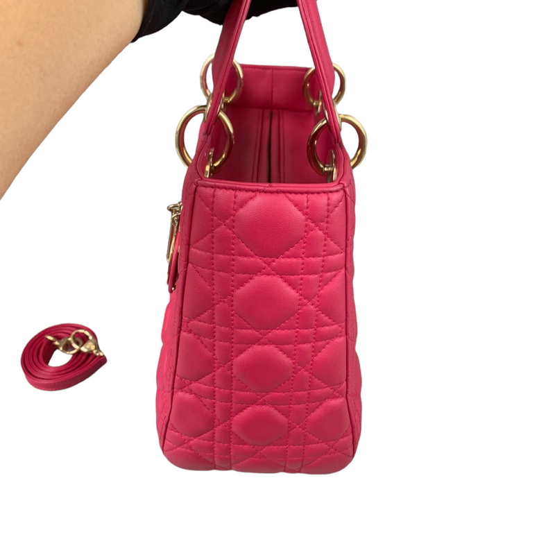 Medium Lady Dior Lambskin Pink GHW