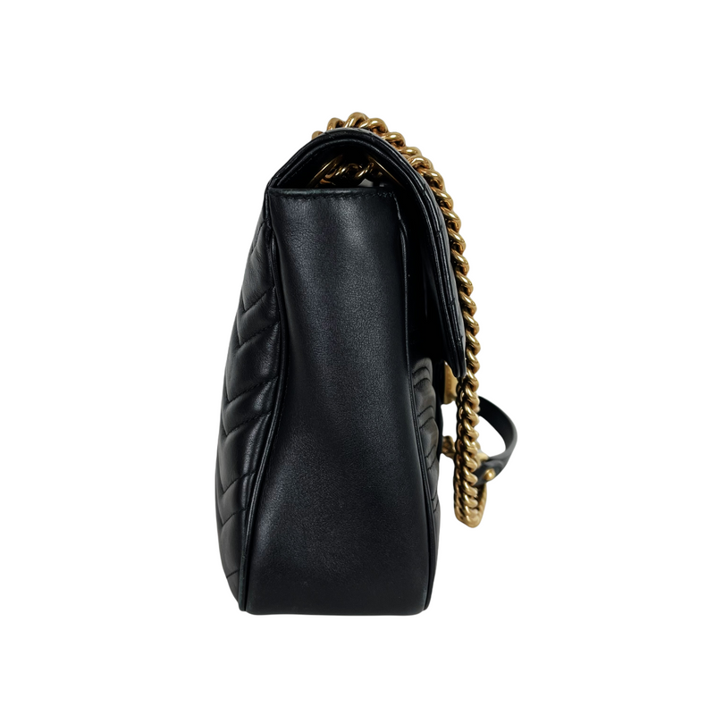 GG Marmont Black Calfskin Medium GHW