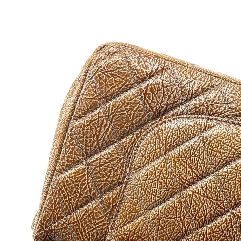 Medium Classic Flap Crumpled Calfskin Brown RHW