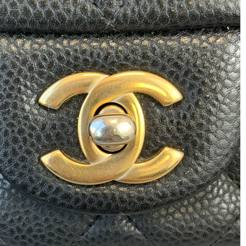 Chanel Mini Black Caviar Rect GHW