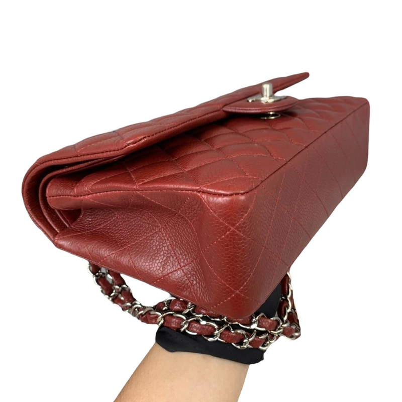 Classic Flap Caviar Medium Maroon SHW