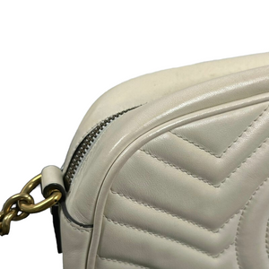 Small Marmont Leather Camera Cream GHW