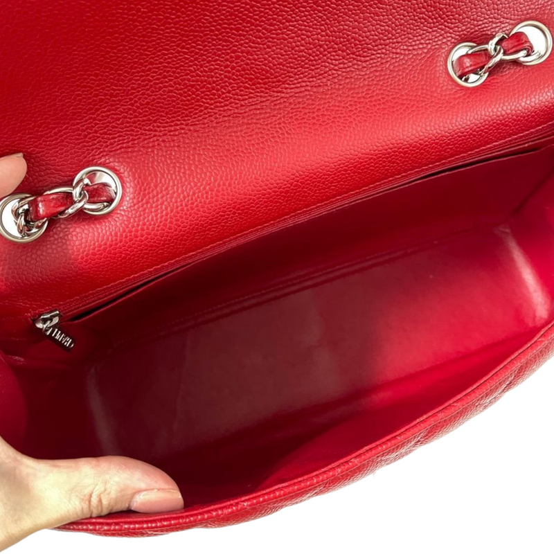Single Flap Jumbo Caviar Red SHW