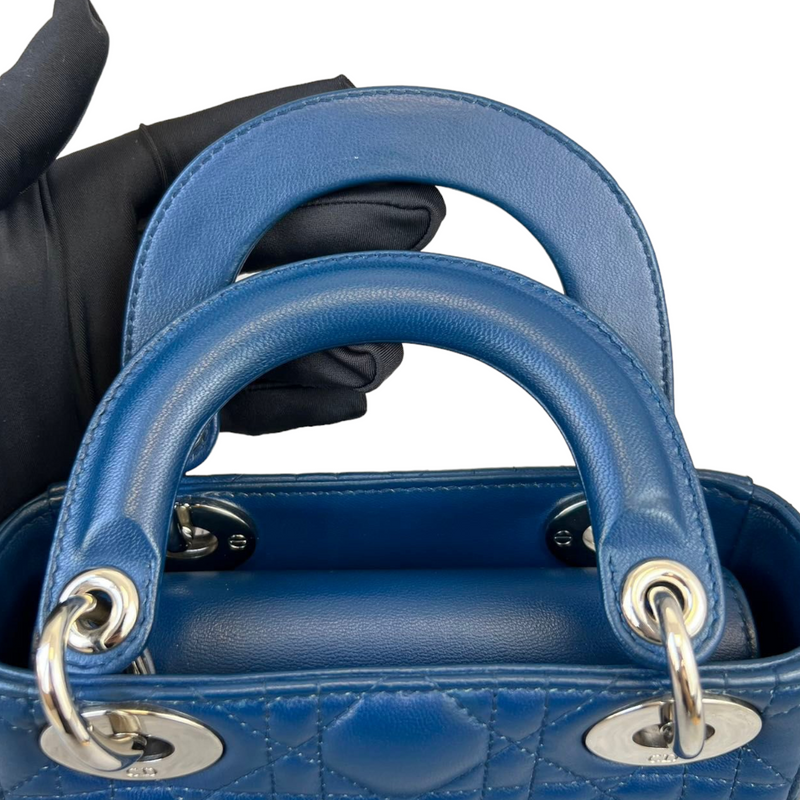 Mini Lady Dior Lambskin Blue SHW