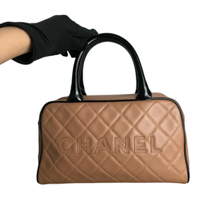 Vintage Bowling Bag Caviar Leather Brown