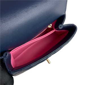 Rainbow Coco Handle Mini Lambskin Navy Blue SHW