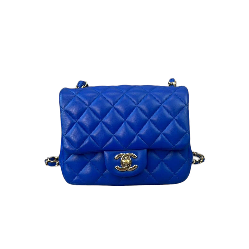 Timeless Chanel Classic Quilted So Black Lambskin Square Mini Flap