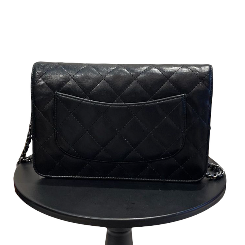 Classic Wallet on Chain Lambskin Black SHW