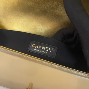 Old Medium Boy Bag in Patent Gold with GHW