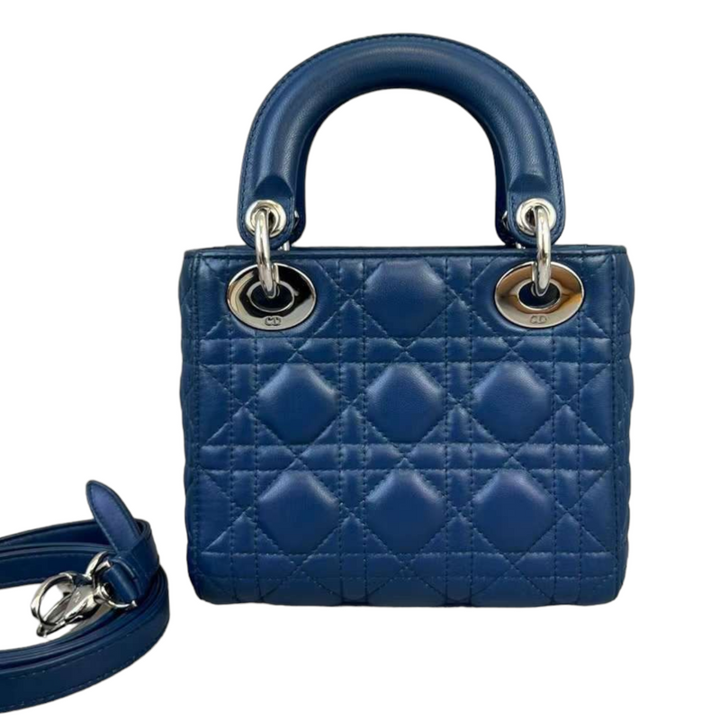 Mini Lady Dior Lambskin Blue SHW