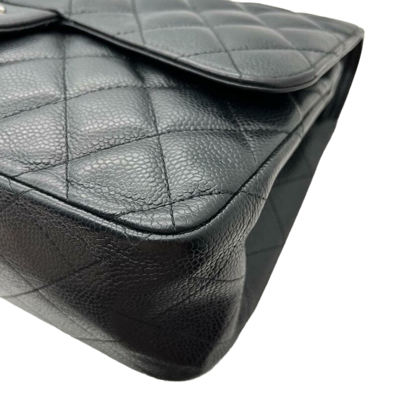 Jumbo Classic Double Flap Caviar Black GHW