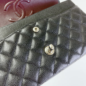 Classic Double Flap Medium Caviar Black SHW