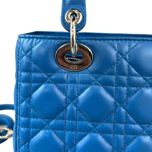 Lady Dior Medium Blue Lambskin SHW