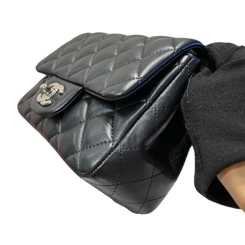 Classic Flap Square Mini Lambskin Black SHW