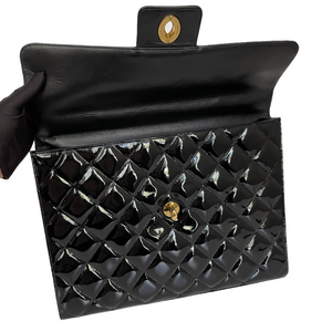 Vintage Briefcase Quilted Patent Black GHW