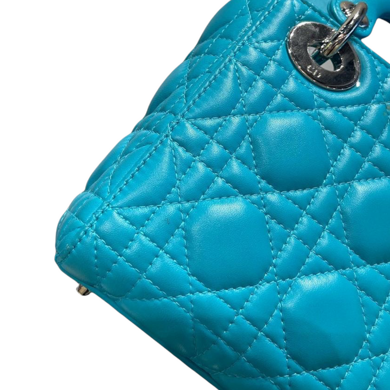 Lady Dior Mini Lambskin Turquoise SHW