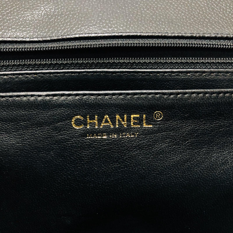 Single Flap Maxi in Black Caviar Leather with GHW