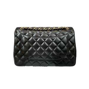 Jumbo Double Flap Lambskin Black GHW