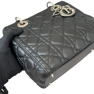 Lambskin Medium Lady Dior Black SHW