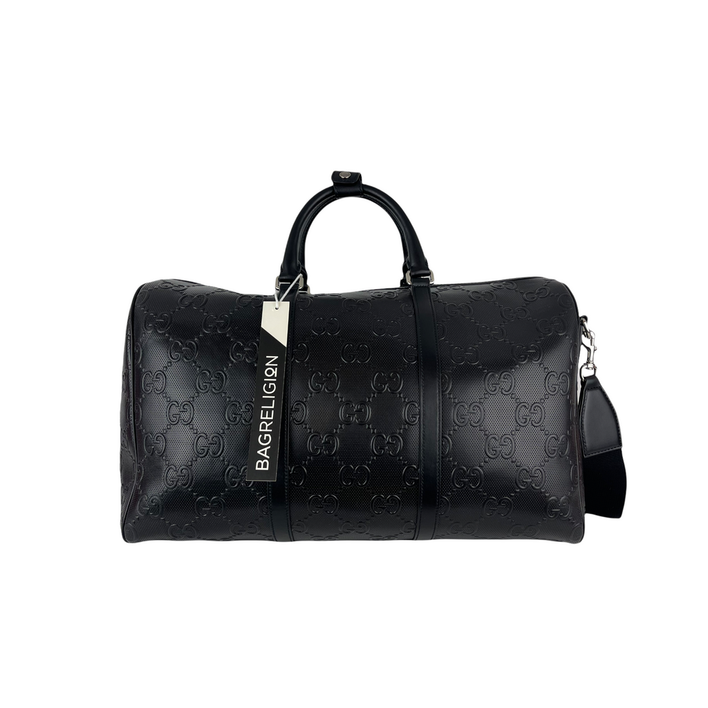 Logo-embossed Holdall Duffle Black SHW