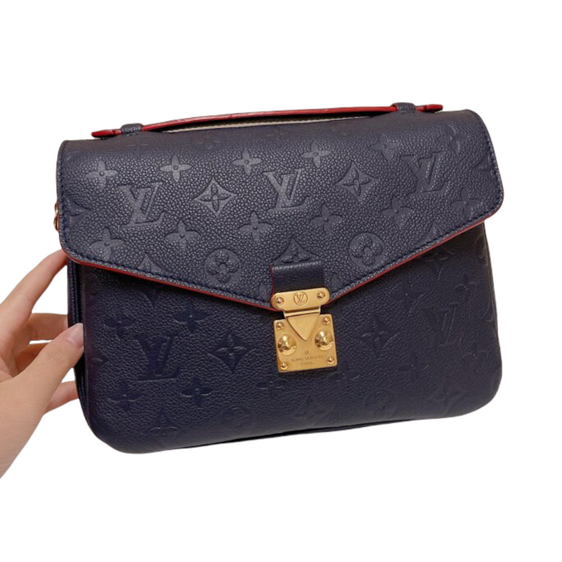 Louis Vuitton Red Monogram Leather Empreinte Pochette Metis