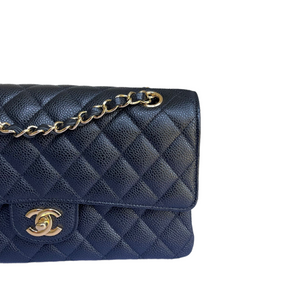 Medium Classic Flap Caviar Black GHW