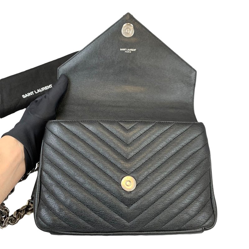 Chevron Quilted Medium College Black RHW