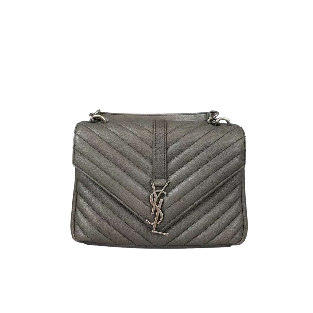 Medium Chevron College Leather Grey RHW