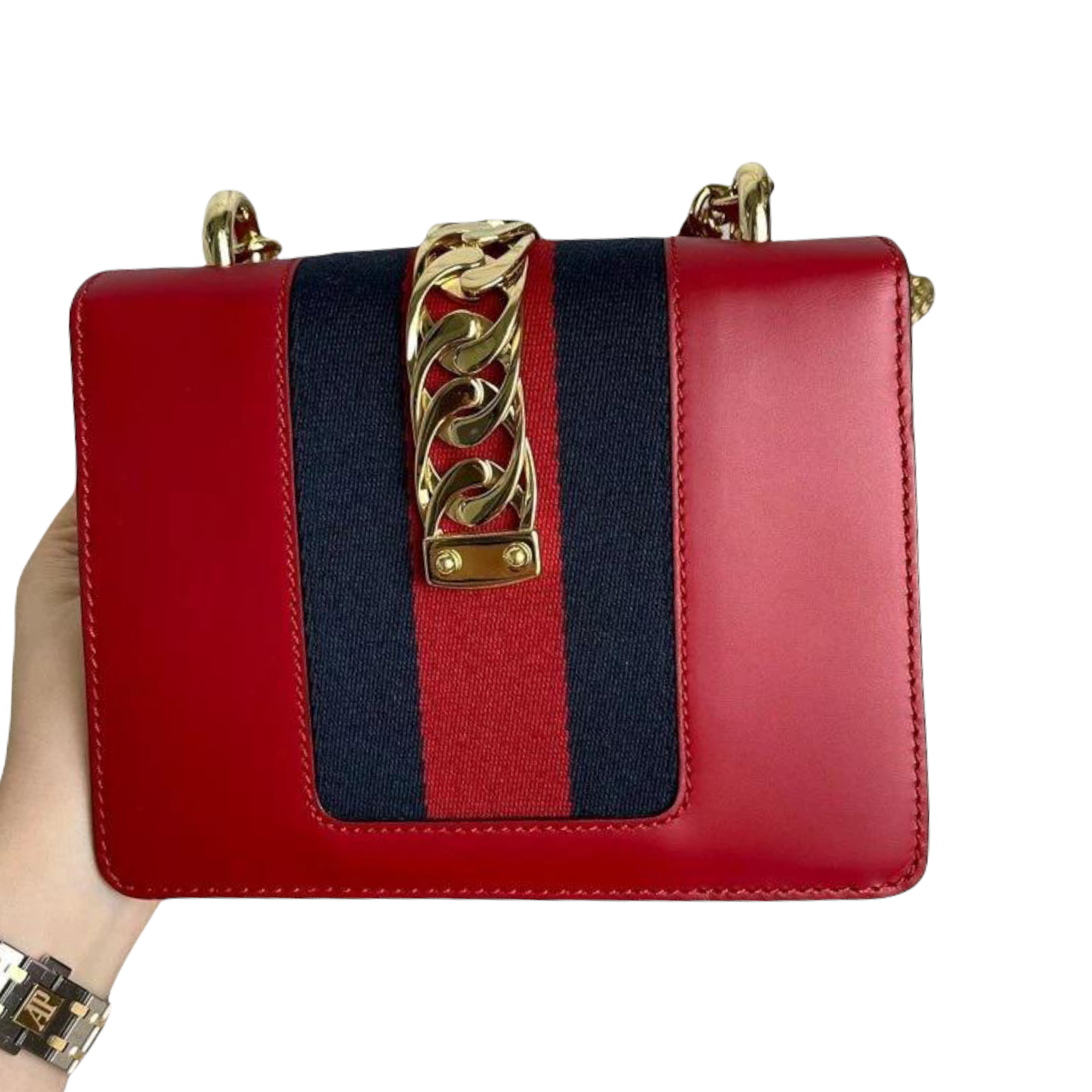 Designer Handbags Gucci Sylvie Red Bag Sylvie Flap Mini Leather