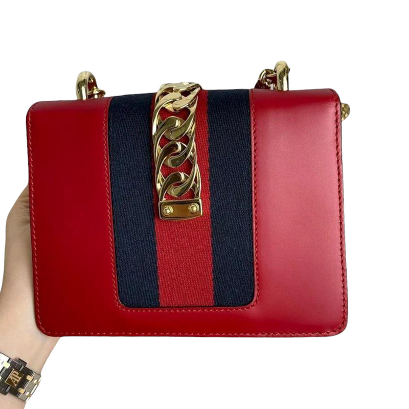 Sylvie Flap Mini Leather Red GHW