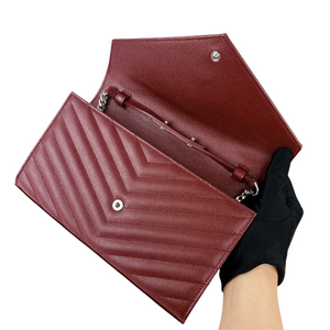 Envelope WOC Small Grained Leather Red SHW