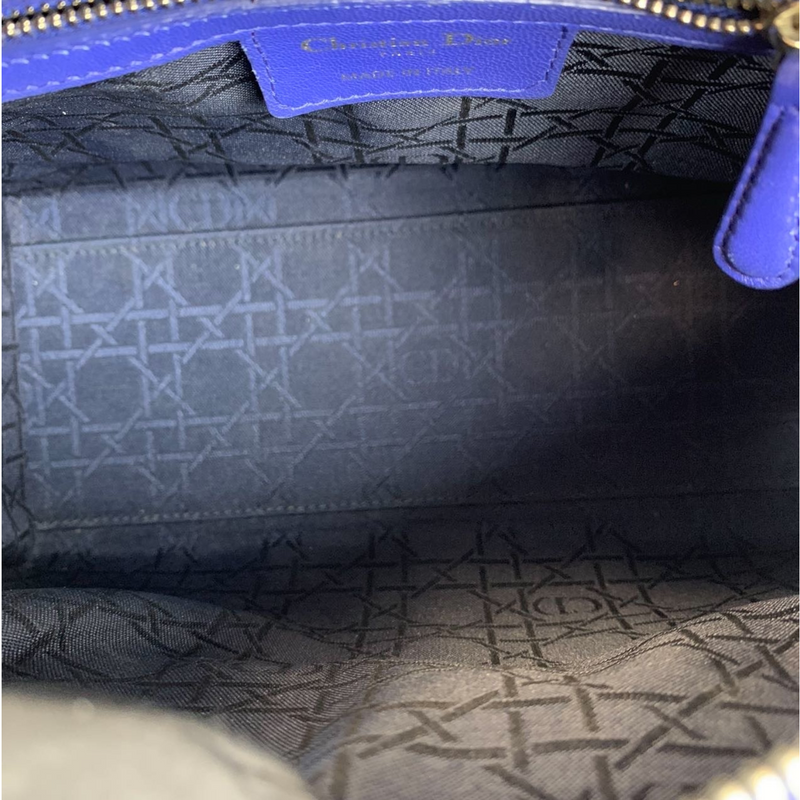 Lady Dior Medium Electric Blue Lambskin SHW