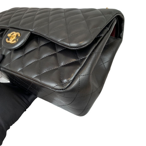 Jumbo Double Flap Lambskin Black GHW