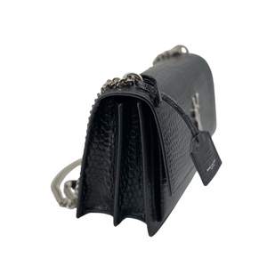 Medium Sunset Croc Embossed Black SHW