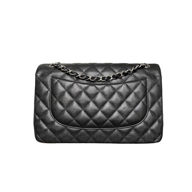 Chanel Classic Double Flap Bag Quilted Caviar Jumbo Black 2479171