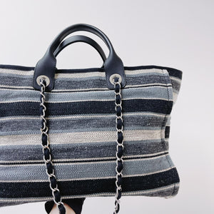Striped Canvas Deauville Large Shopping Tote