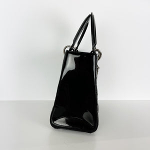 Lady Dior Medium Patent Black SHW