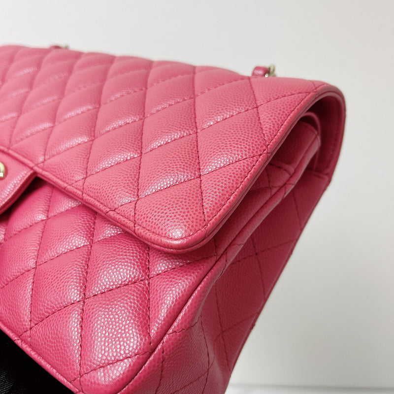 Chanel Dark Pink Quilted Caviar Medium Classic Double Flap Bag Silver  Hardware – Madison Avenue Couture