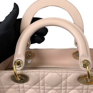 Cannage Lady Dior Medium Lambskin Light Pink GHW