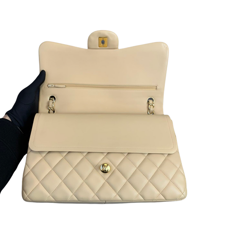 Classic Double Flap Jumbo Lambskin Beige GHW