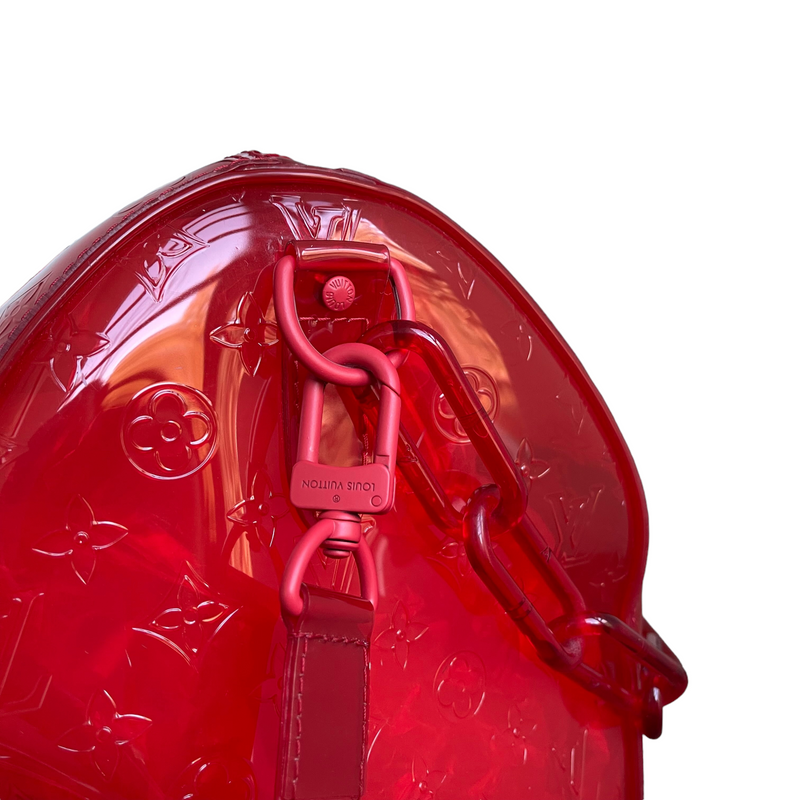 Keepall Clear SS19 Virgil Abloh Bandouliere 50 Red PVC Bag Religion