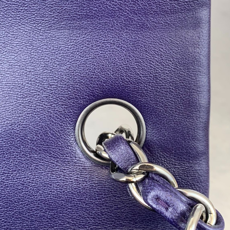 Rectangle Mini Lambskin Purple SHW