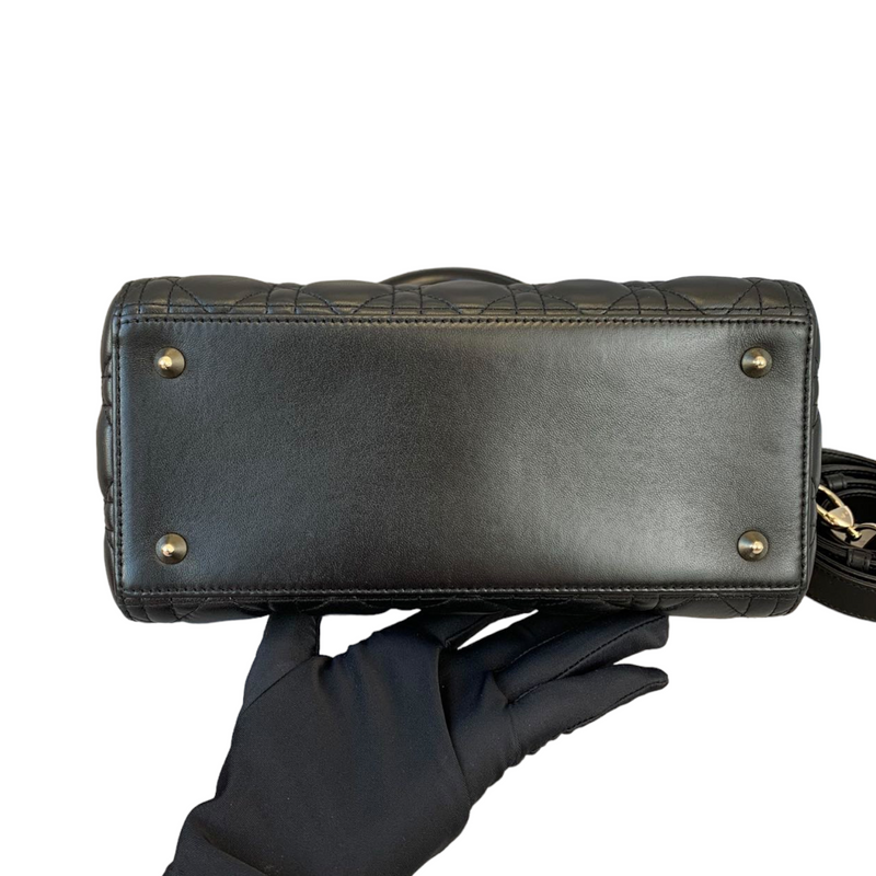 Lady Dior Lambskin Medium Black GHW
